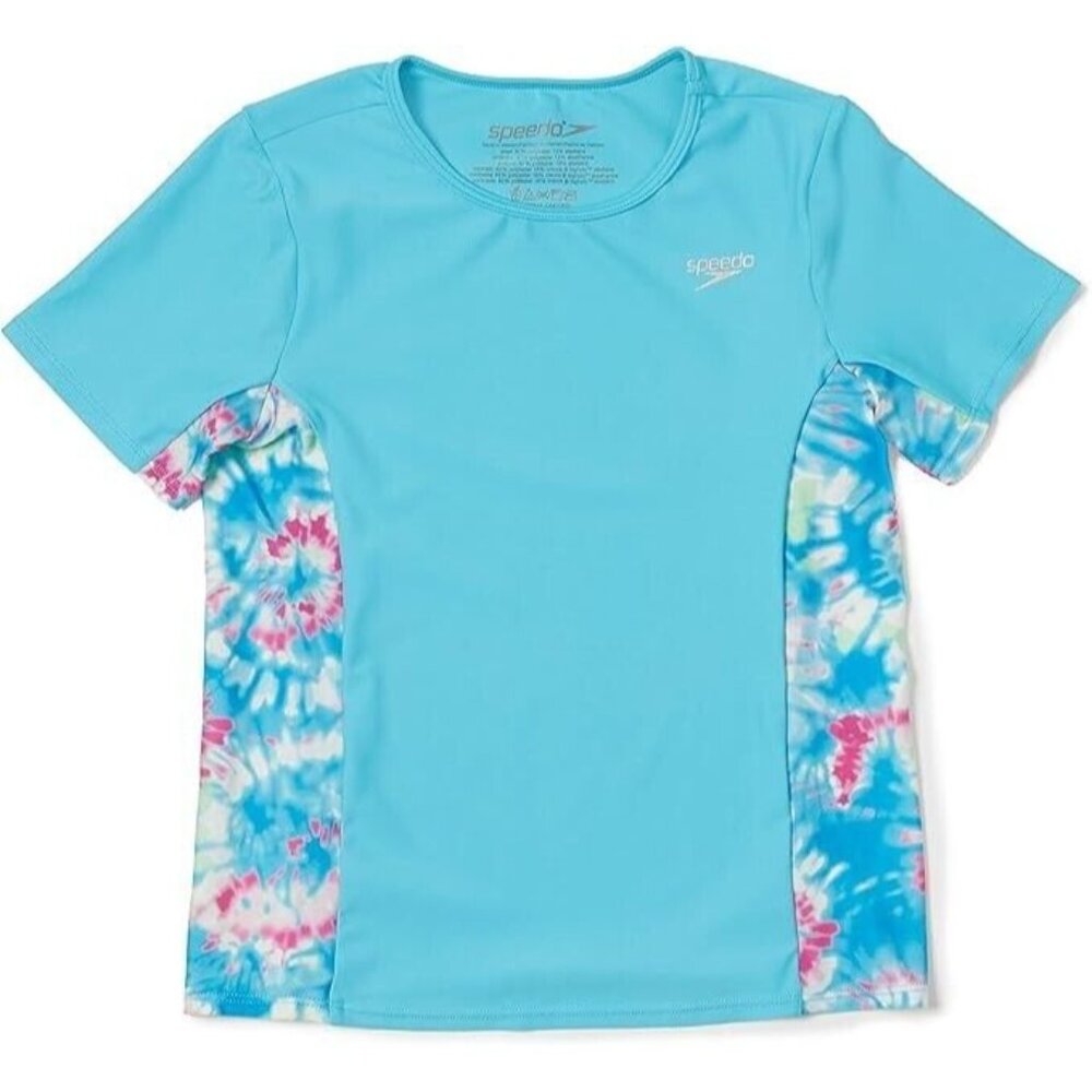 Speedo Girls UV Swim Shirt Rashguard Blue Atoll ( S )